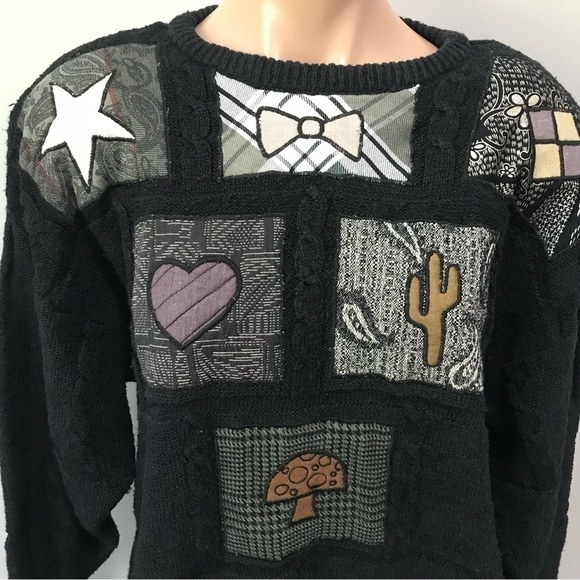 20 Ans by Mariea Kim Mushroom Cactus Desert Bandana Star Unique Vintage Sweater - Picture 2 of 5